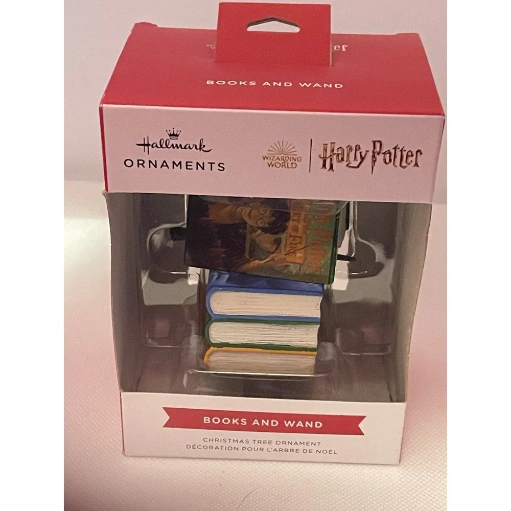 Hallmark Wizarding World Harry potter Books‎ and Wand Christmas Ornament new